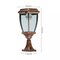 Pair Outdoor Solar Powered LED Pillar Post Light Rear Light Garden Lantern Decor